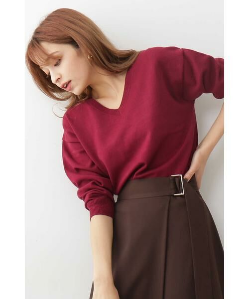 ＊＊N.Natural Beauty Basic / エヌ ナチュラルビューティーベーシック ニット・セーター | ウォームハイゲージニット（ボルドー）