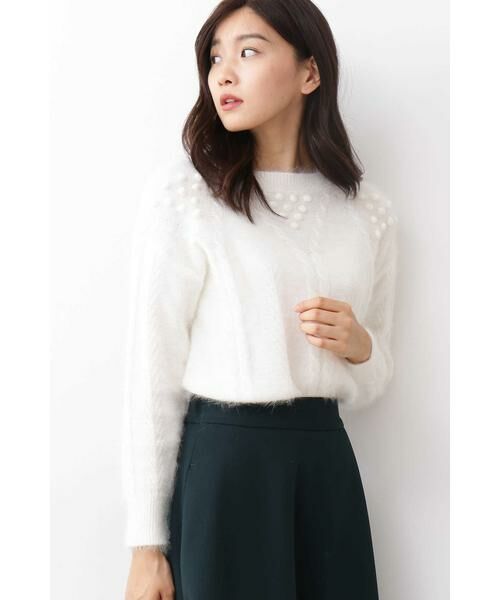 ＊＊N.Natural Beauty Basic / エヌ ナチュラルビューティーベーシック ニット・セーター | アンゴラナイロンニット（オフ）