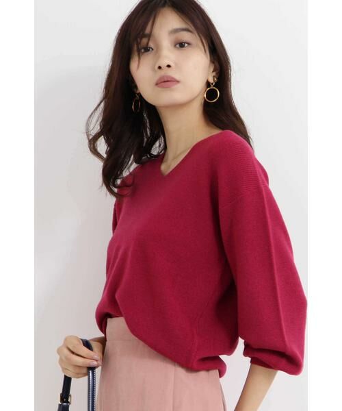 ＊＊N.Natural Beauty Basic / エヌ ナチュラルビューティーベーシック ニット・セーター | ウールベーシックⅡVネックニット（ピンク）