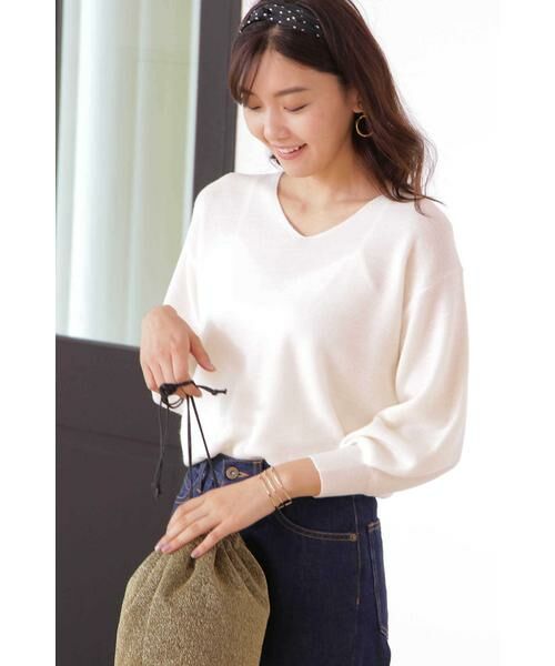 ＊＊N.Natural Beauty Basic / エヌ ナチュラルビューティーベーシック ニット・セーター | ウールベーシックⅡVネックニット（オフ）