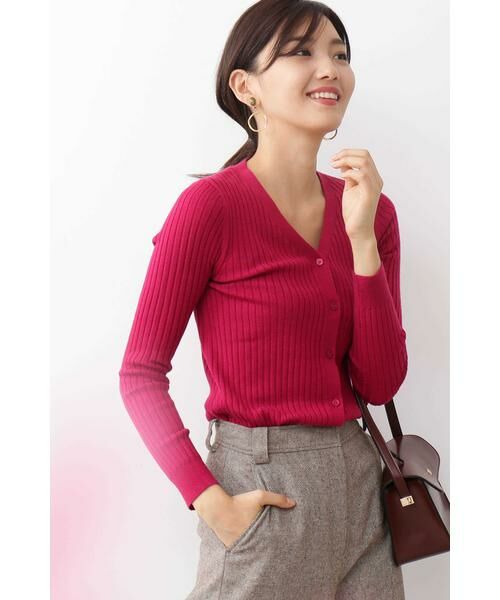 ＊＊N.Natural Beauty Basic / エヌ ナチュラルビューティーベーシック カーディガン・ボレロ | ウールベーシックニットカーディガン（ピンク）