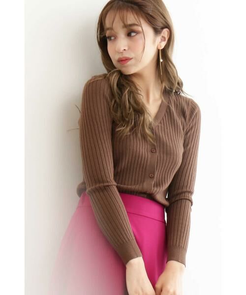 ＊＊N.Natural Beauty Basic / エヌ ナチュラルビューティーベーシック カーディガン・ボレロ | ウールベーシックニットカーディガン（ブラウン）