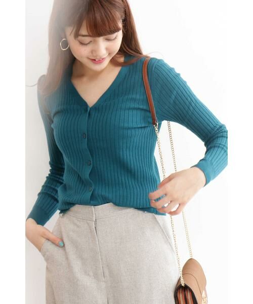 ＊＊N.Natural Beauty Basic / エヌ ナチュラルビューティーベーシック カーディガン・ボレロ | ウールベーシックニットカーディガン（グリーン）