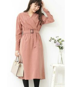 カシュクールピーチワンピース