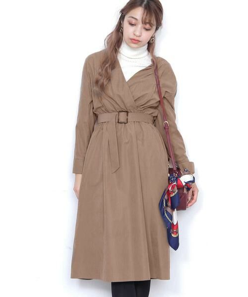 ＊＊N.Natural Beauty Basic / エヌ ナチュラルビューティーベーシック ワンピース | カシュクールピーチワンピース（グレー）