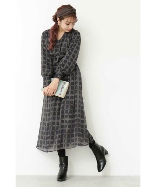 ＊＊N.Natural Beauty Basic / エヌ ナチュラルビューティーベーシック ワンピース | レトロチェックプリントワンピース | 詳細3