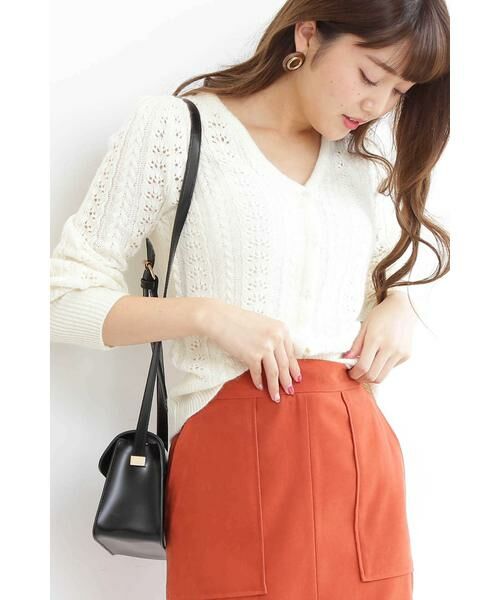 ＊＊N.Natural Beauty Basic / エヌ ナチュラルビューティーベーシック カーディガン・ボレロ | レース編みニットカーディガン（オフ）