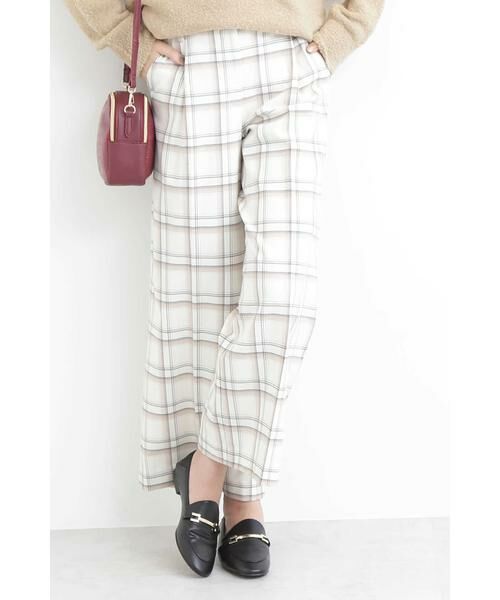 **N.Natural Beauty Basic / エヌ ナチュラルビューティーベーシック パンツ | コスミカルウォームワイドパンツ (オフベースチェック1)