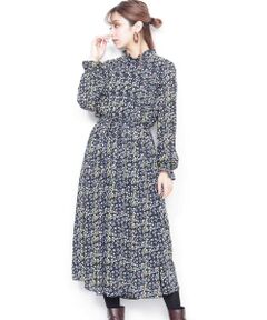 プリーツマキシワンピース