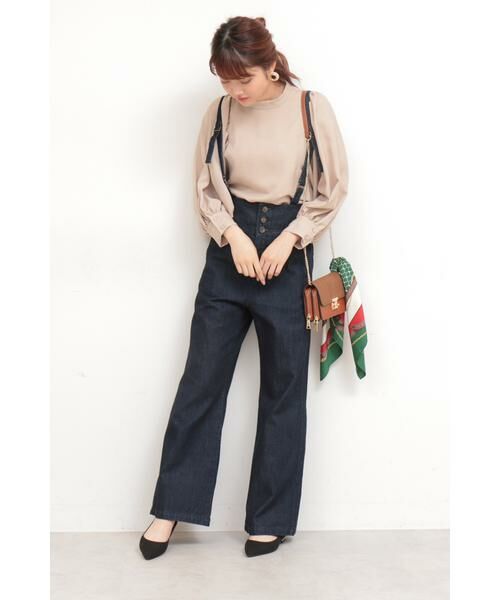 ＊＊N.Natural Beauty Basic / エヌ ナチュラルビューティーベーシック パンツ | サスペンダー付ハイウエストワイドデニムパンツ | 詳細2