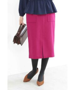 ウールサキソニーフロントスリットスカート