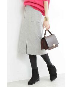 ウールサキソニーフロントスリットスカート