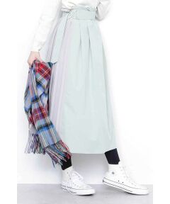 バイカラープリーツスカート