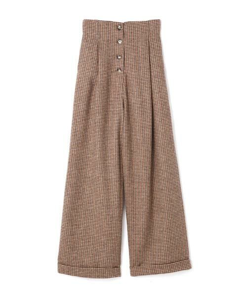 ＊＊N.Natural Beauty Basic / エヌ ナチュラルビューティーベーシック パンツ | チェックフロントボタンワイドパンツ | 詳細1