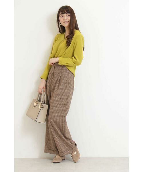 ＊＊N.Natural Beauty Basic / エヌ ナチュラルビューティーベーシック パンツ | チェックフロントボタンワイドパンツ | 詳細3