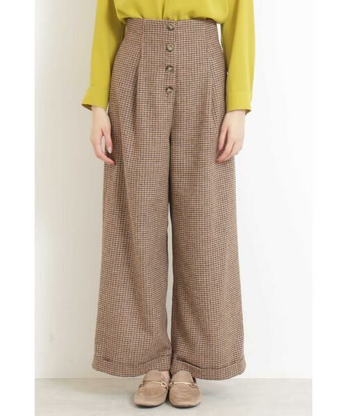 ＊＊N.Natural Beauty Basic / エヌ ナチュラルビューティーベーシック パンツ | チェックフロントボタンワイドパンツ | 詳細6