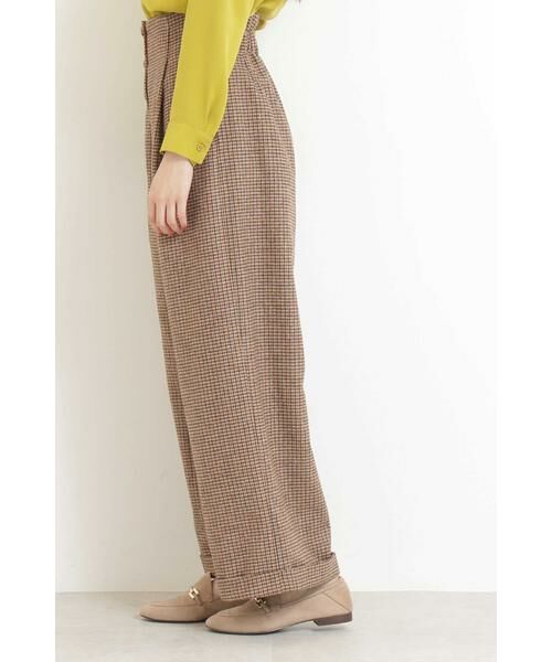 ＊＊N.Natural Beauty Basic / エヌ ナチュラルビューティーベーシック パンツ | チェックフロントボタンワイドパンツ | 詳細7