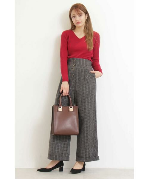 ＊＊N.Natural Beauty Basic / エヌ ナチュラルビューティーベーシック パンツ | チェックフロントボタンワイドパンツ | 詳細11