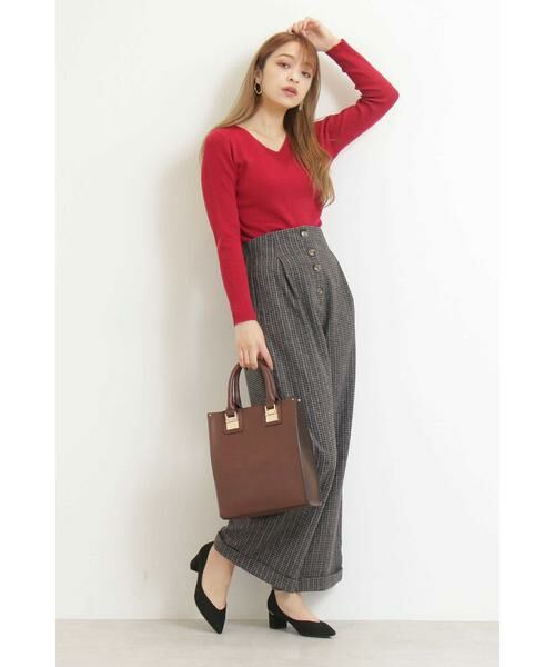 ＊＊N.Natural Beauty Basic / エヌ ナチュラルビューティーベーシック パンツ | チェックフロントボタンワイドパンツ | 詳細12