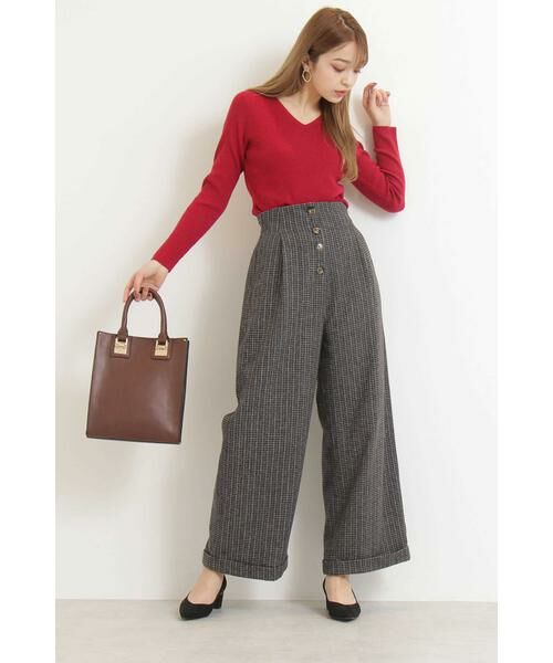 ＊＊N.Natural Beauty Basic / エヌ ナチュラルビューティーベーシック パンツ | チェックフロントボタンワイドパンツ | 詳細13