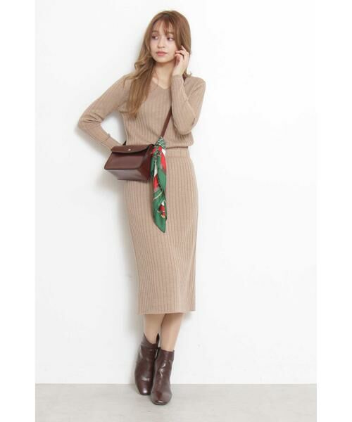 ＊＊N.Natural Beauty Basic / エヌ ナチュラルビューティーベーシック ワンピース | ウールブラウジングリブニットワンピース | 詳細2