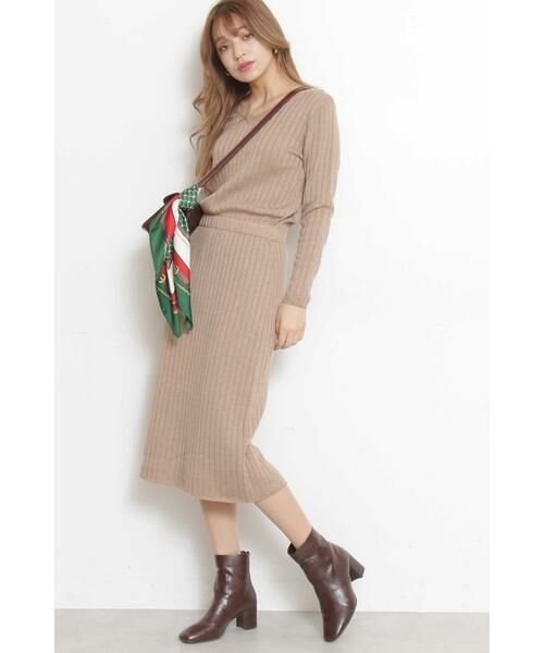 ＊＊N.Natural Beauty Basic / エヌ ナチュラルビューティーベーシック ワンピース | ウールブラウジングリブニットワンピース | 詳細3