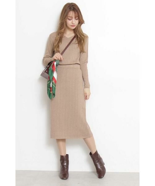 ＊＊N.Natural Beauty Basic / エヌ ナチュラルビューティーベーシック ワンピース | ウールブラウジングリブニットワンピース | 詳細4