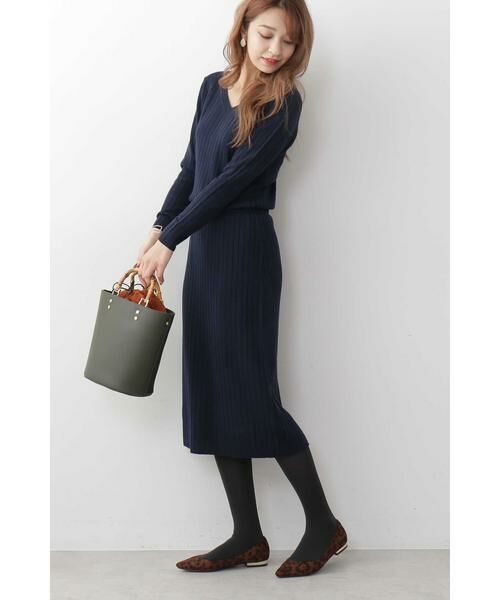 ＊＊N.Natural Beauty Basic / エヌ ナチュラルビューティーベーシック ワンピース | ウールブラウジングリブニットワンピース | 詳細7