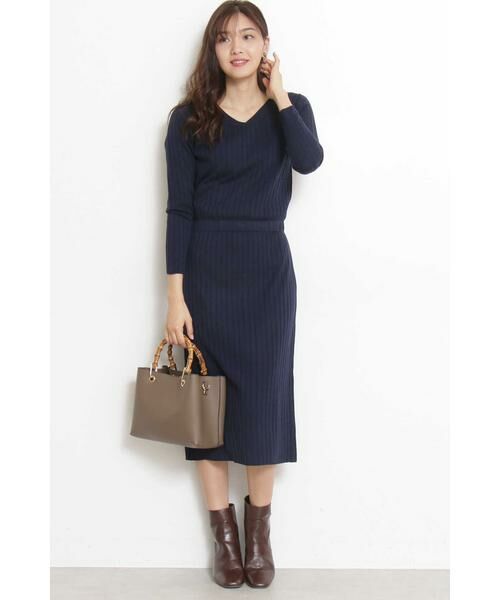 ＊＊N.Natural Beauty Basic / エヌ ナチュラルビューティーベーシック ワンピース | ウールブラウジングリブニットワンピース | 詳細9