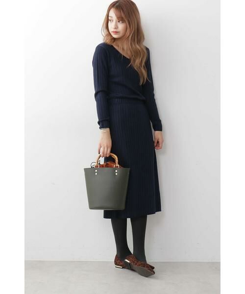 ＊＊N.Natural Beauty Basic / エヌ ナチュラルビューティーベーシック ワンピース | ウールブラウジングリブニットワンピース | 詳細14