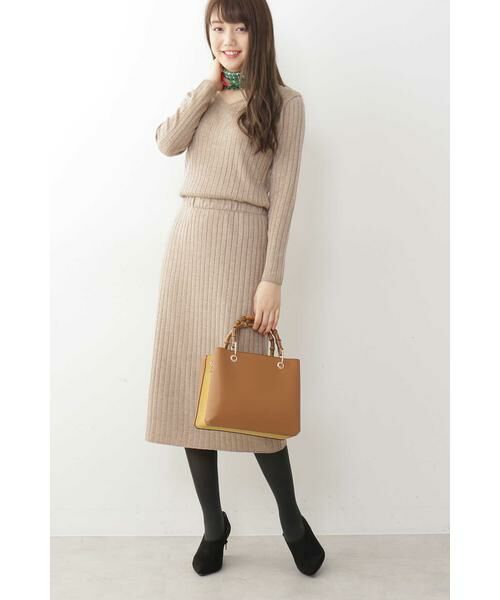 ＊＊N.Natural Beauty Basic / エヌ ナチュラルビューティーベーシック ワンピース | ウールブラウジングリブニットワンピース | 詳細16