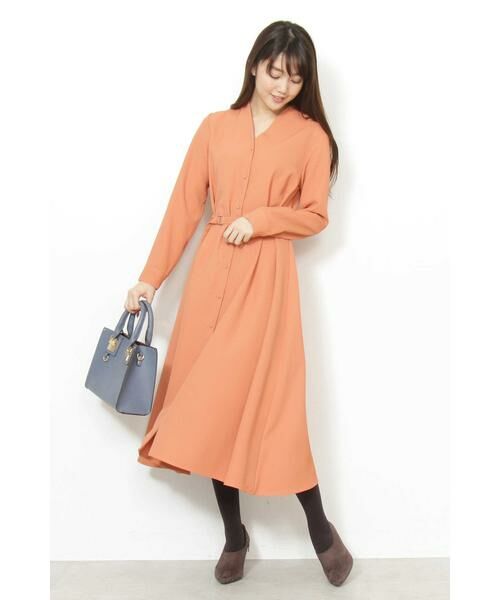 ＊＊N.Natural Beauty Basic / エヌ ナチュラルビューティーベーシック ワンピース | Aラインミモレタイトベルトワンピース | 詳細2