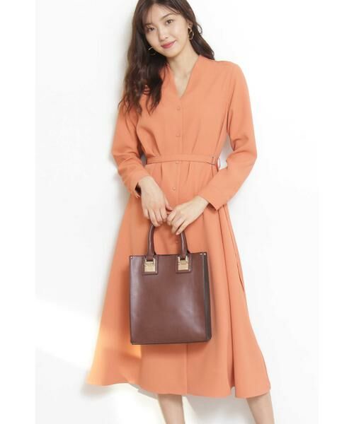 ＊＊N.Natural Beauty Basic / エヌ ナチュラルビューティーベーシック ワンピース | Aラインミモレタイトベルトワンピース | 詳細4