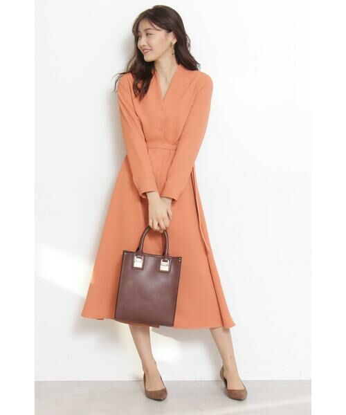 ＊＊N.Natural Beauty Basic / エヌ ナチュラルビューティーベーシック ワンピース | Aラインミモレタイトベルトワンピース | 詳細5