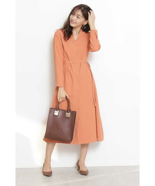 ＊＊N.Natural Beauty Basic / エヌ ナチュラルビューティーベーシック ワンピース | Aラインミモレタイトベルトワンピース | 詳細8