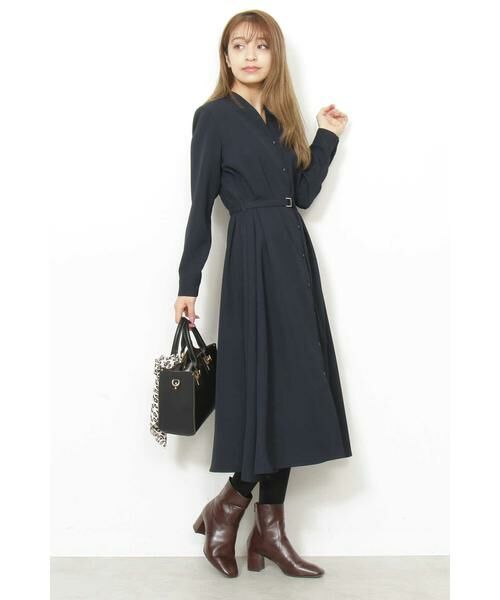 ＊＊N.Natural Beauty Basic / エヌ ナチュラルビューティーベーシック ワンピース | Aラインミモレタイトベルトワンピース | 詳細10