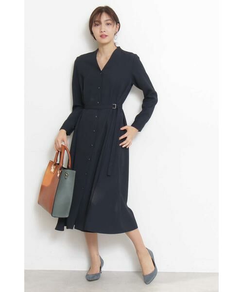 ＊＊N.Natural Beauty Basic / エヌ ナチュラルビューティーベーシック ワンピース | Aラインミモレタイトベルトワンピース | 詳細13