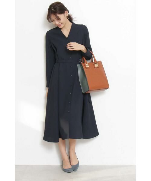 ＊＊N.Natural Beauty Basic / エヌ ナチュラルビューティーベーシック ワンピース | Aラインミモレタイトベルトワンピース | 詳細14