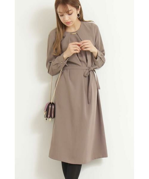 ＊＊N.Natural Beauty Basic / エヌ ナチュラルビューティーベーシック ワンピース | パーツ付ワンピース（グレー）