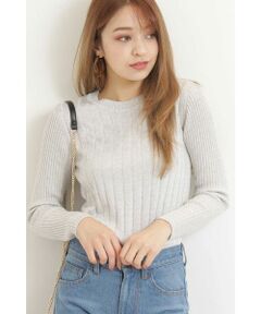 ラメプレーティングリブニット