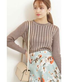 ラメプレーティングリブニット