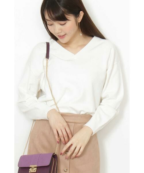 ＊＊N.Natural Beauty Basic / エヌ ナチュラルビューティーベーシック ニット・セーター | ハイゲージVネックニット（ホワイト）