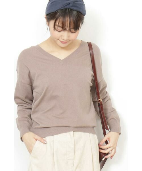 ＊＊N.Natural Beauty Basic / エヌ ナチュラルビューティーベーシック ニット・セーター | ハイゲージVネックニット（グレー）