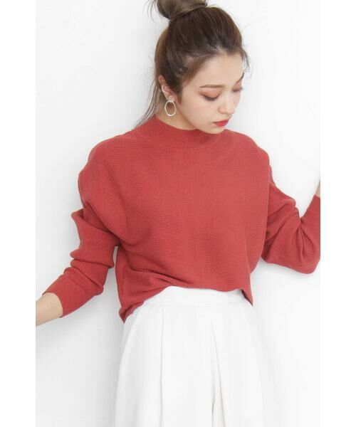 ＊＊N.Natural Beauty Basic / エヌ ナチュラルビューティーベーシック ニット・セーター | 横リブドルマンニット（レッド）