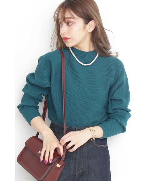 ＊＊N.Natural Beauty Basic / エヌ ナチュラルビューティーベーシック ニット・セーター | 横リブドルマンニット（グリーン）