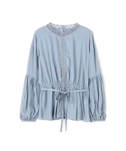 ＊＊N.Natural Beauty Basic / エヌ ナチュラルビューティーベーシック シャツ・ブラウス | ボリュームスリーブハイネックブラウス（ブルー）