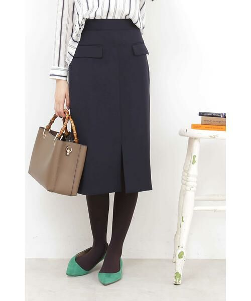 ＊＊N.Natural Beauty Basic / エヌ ナチュラルビューティーベーシック スカート | フラップポケットスカート（ネイビー）