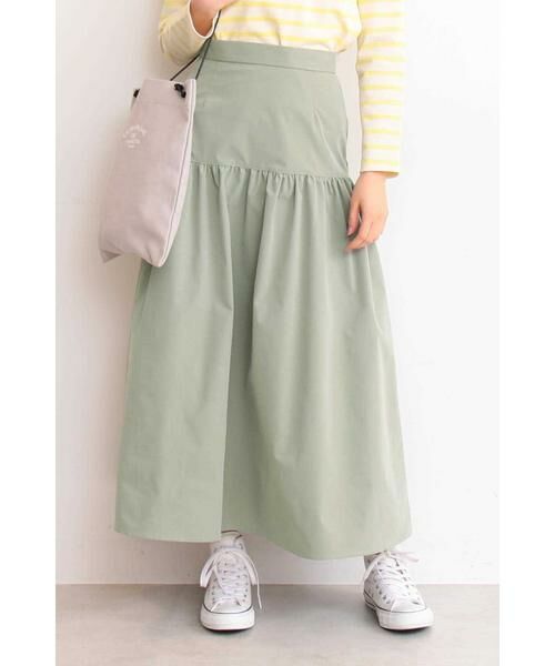 ＊＊N.Natural Beauty Basic / エヌ ナチュラルビューティーベーシック スカート | ギャザーマキシスカート（ライトグリーン）