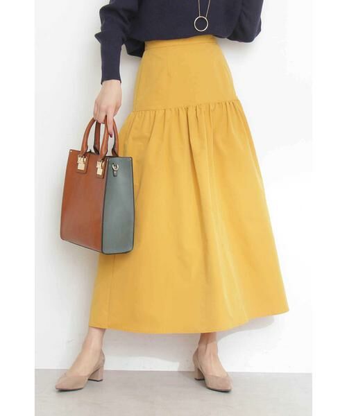 ＊＊N.Natural Beauty Basic / エヌ ナチュラルビューティーベーシック スカート | ギャザーマキシスカート（イエロー）