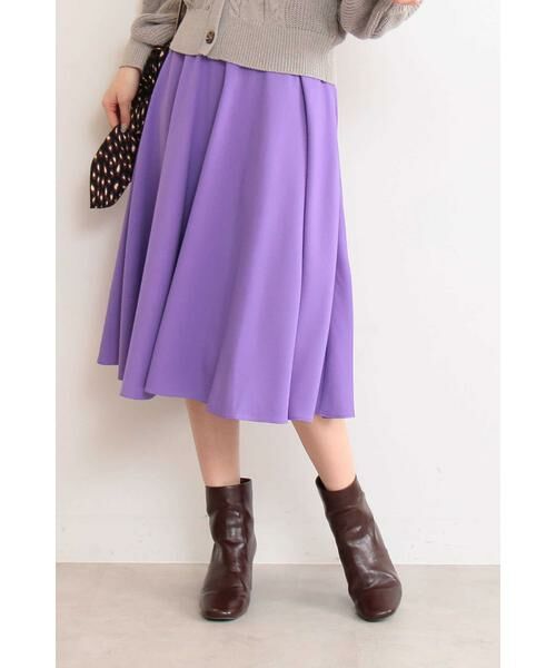 ＊＊N.Natural Beauty Basic / エヌ ナチュラルビューティーベーシック スカート | フレアミモレスカート（パープル）